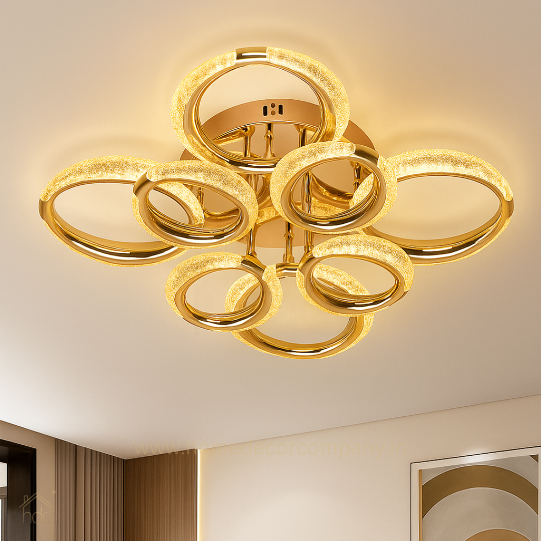 HDC Modern Minimalist Circle Ring Led Ceiling Lamp Light Luxury Acrylic Living Room Lights Lighting Bedroom Lamps Luster Fixtures