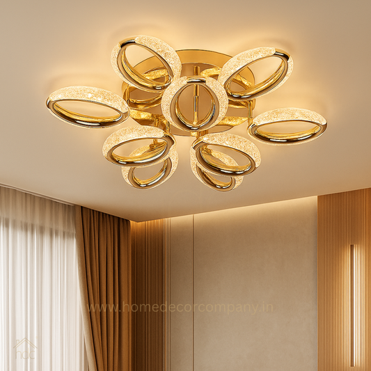 HDC 12 Lights Modern Minimalist Circle Oval Led Ceiling Lamp Light For Living Room, Bedroom