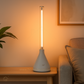 Hdc Modern Cone Base Glass Tube LED Lamp Warm Ambient Light Portable Wireless Charging Table Lamp for Home Restaurant