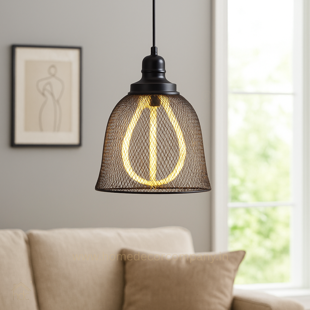 Hdc Modern Mesh Wire Metal Pendant Light for Living Room, Drawing Room