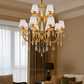 Hdc Luxury Modern Gold Glass K9 Crystal Chandelier Indoor Living Room Hanging Lighting for Hotel Bedroom Italian Chandelier