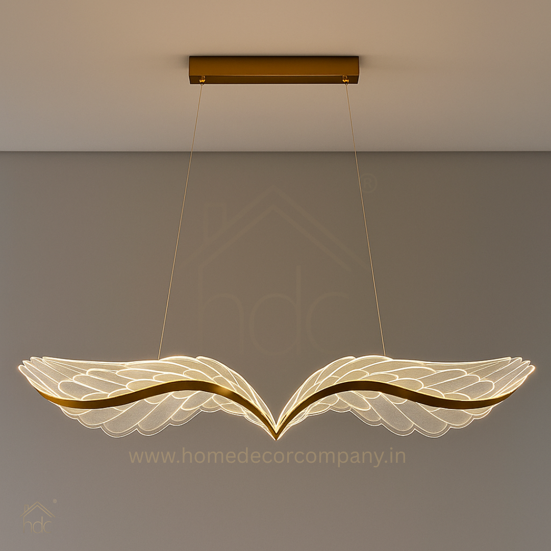 Hdc LED Wings Chandeliers Creative Restaurant Pendant Lamp Adjustable Height Black Gold Hanging Lamp