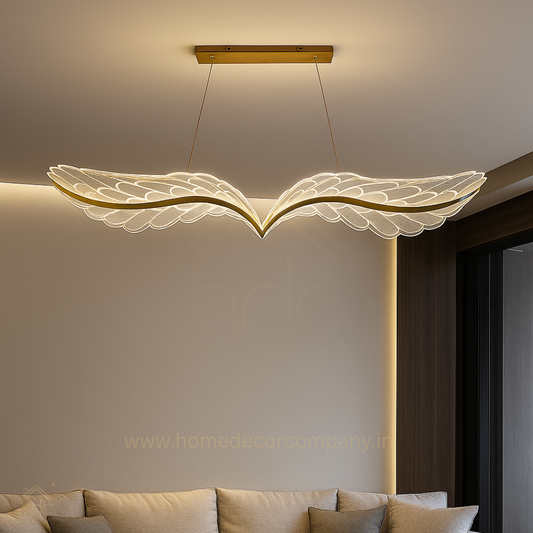 Hdc LED Wings Chandeliers Creative Restaurant Pendant Lamp Adjustable Height Black Gold Hanging Lamp