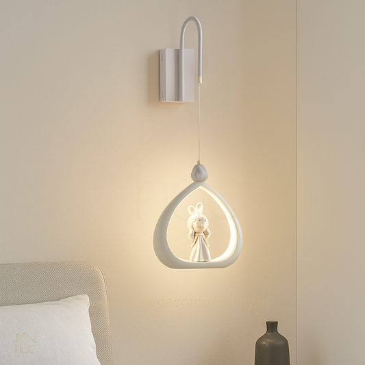Hdc Kids’ Bunny Doll Wall Lamp LED Night Light Wall Sconce for Childrens Room Bedroom Nursery Kids Lights