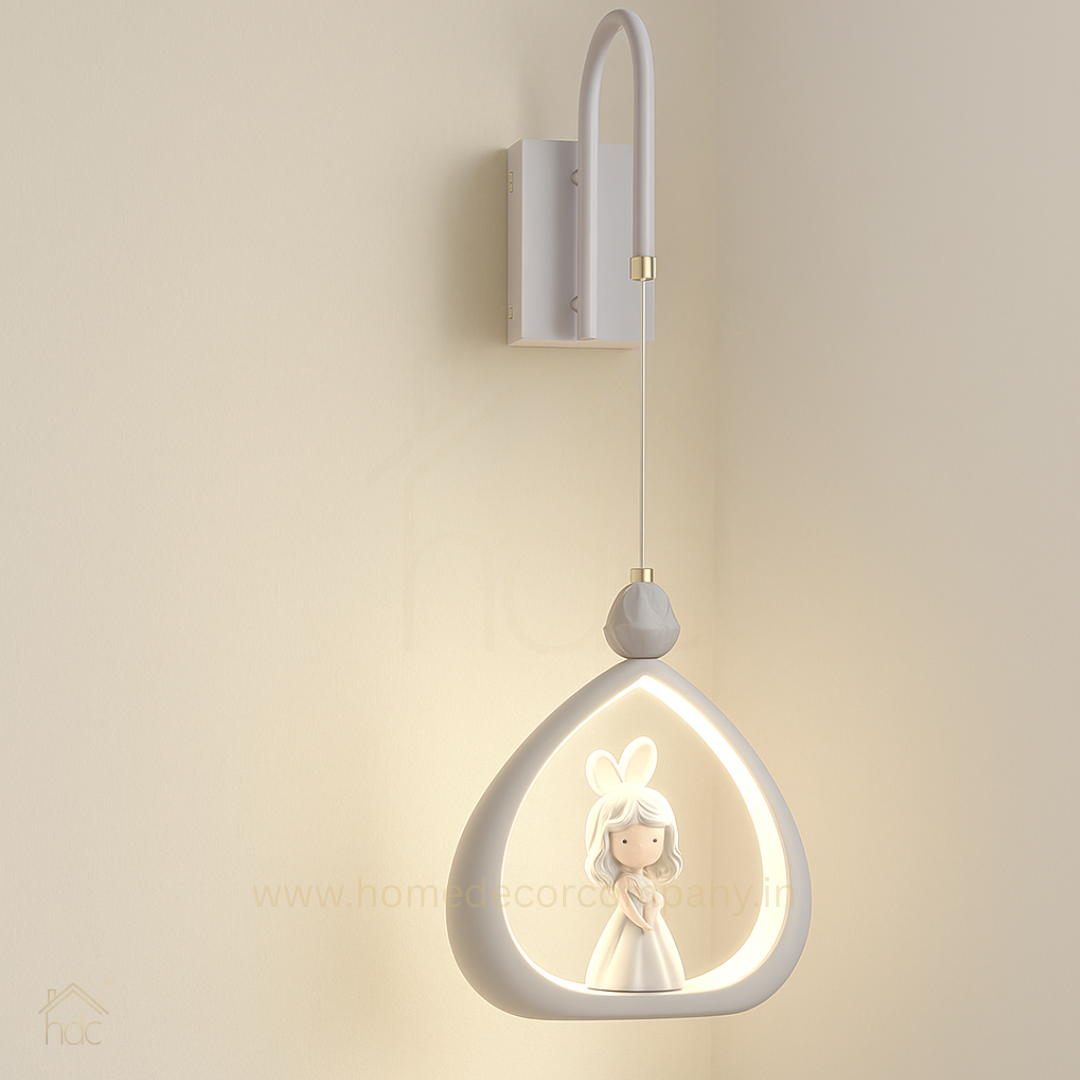 Hdc Kids’ Bunny Doll Wall Lamp LED Night Light Wall Sconce for Childrens Room Bedroom Nursery Kids Lights