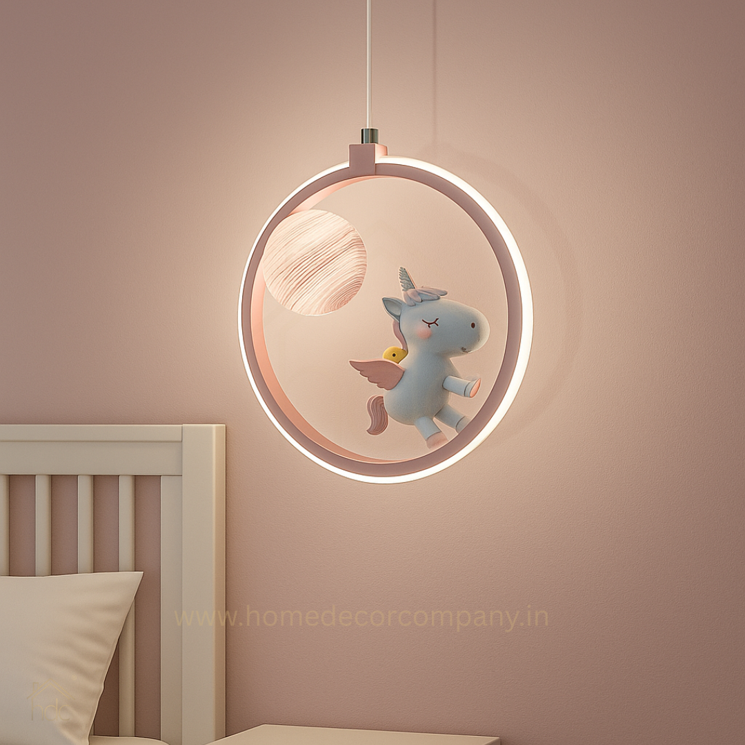 Hdc Kids’ Unicorn Ring Wall Lamp LED Night Light Pendant Light for Childrens Room Bedroom Nursery Kids Lights
