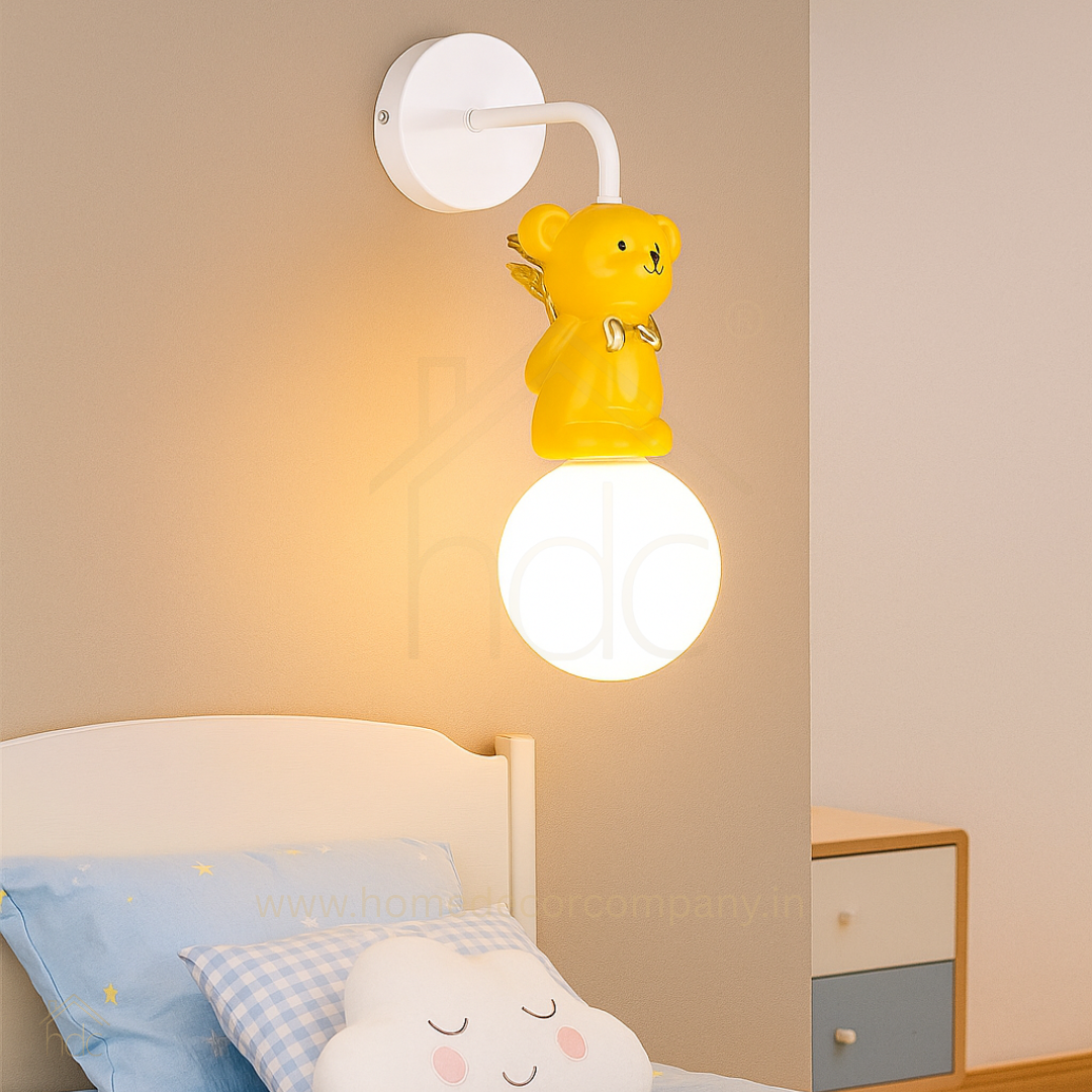 Hdc Kids’ Teddy Bear Wall Lamp LED Night Wall Scone Light For Childrens Room Bedroom Nursery Kids Lights