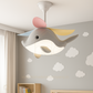 Hdc Kids’ Dolphin Ceiling Fan with LED Light Multi-Color Blades Fan Chandelier