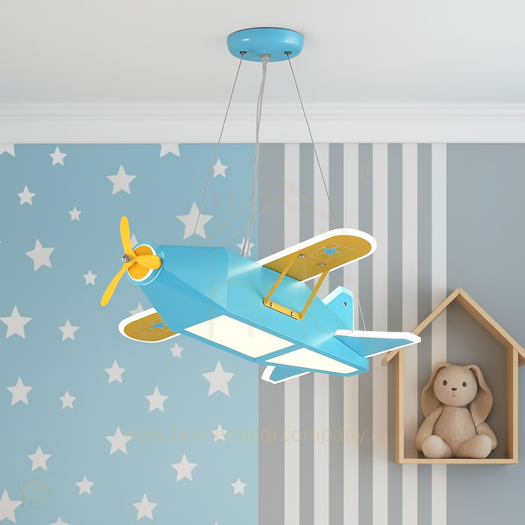 Hdc Children's Room LED Airplane Ceiling Light Indoor Playground Boy's Bedroom Chandelier