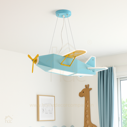 Hdc Children's Room LED Airplane Ceiling Light Indoor Playground Boy's Bedroom Chandelier