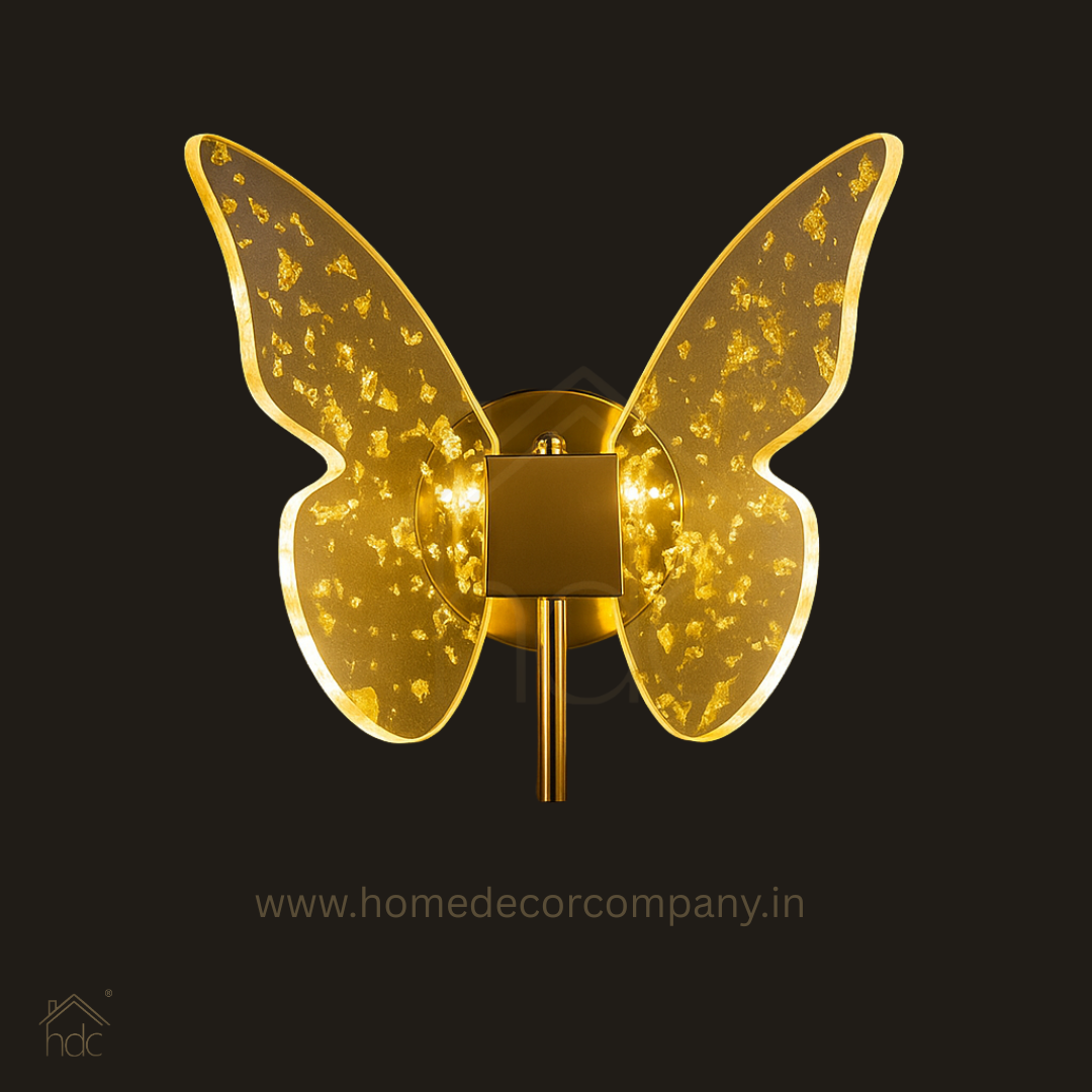 HDC Resin Art Acrylic Butterfly Wall Sconce For Living Room Bedside