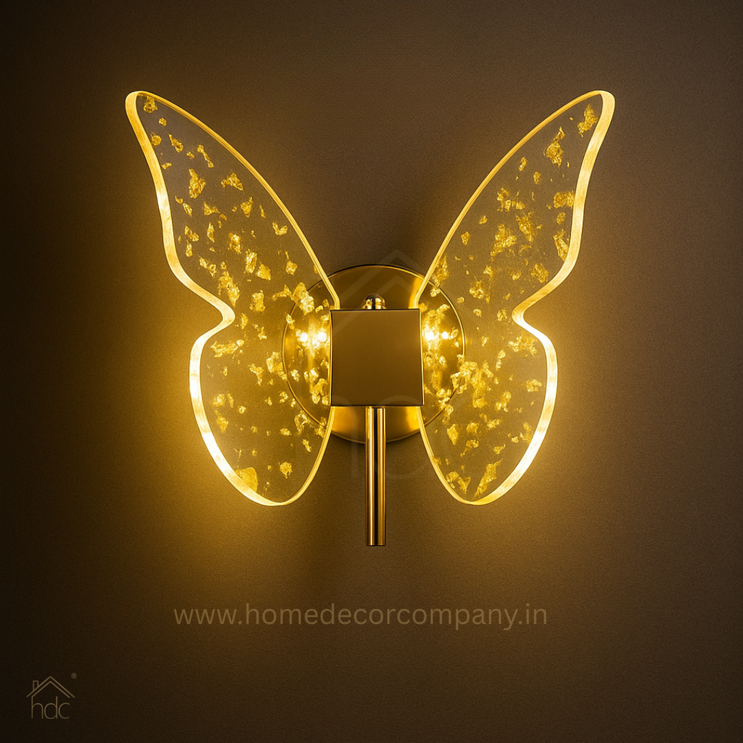 HDC Resin Art Acrylic Butterfly Wall Sconce For Living Room Bedside