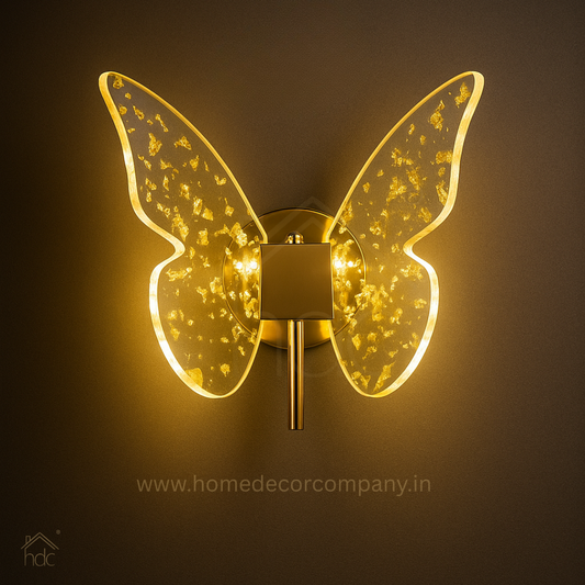 Hdc resin art Acrylic butterfly wall sconce for living room bedside