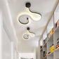 HDC Modern LED Wall Light Abstract Wave Design for Bedroom, Living Room & Accent Walls, Warm White Matte Black Finish