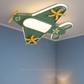 Hdc Aviator Kids Ceiling Light Airplane Shaped LED Fixture for Boys’ Bedroom | Soft White Glow | Green & Yellow Theme | Fun Aviation Design for Nursery, Study or Playroom