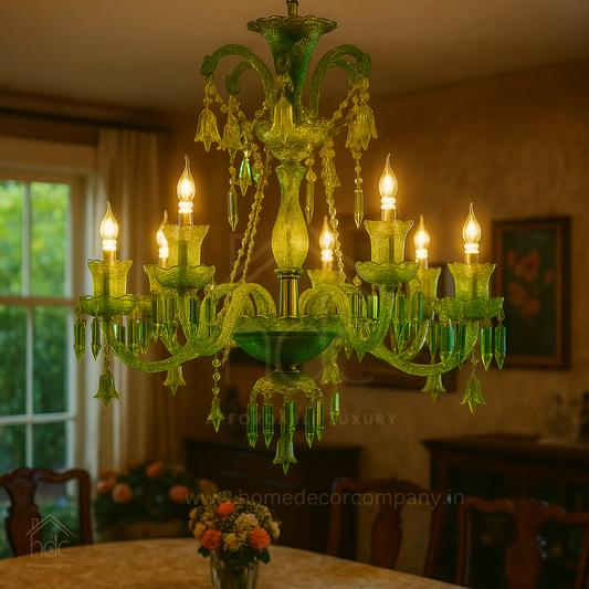HDC 8 Lights Green Italian Imperial Emerald Crystal Chandelier For Living Room