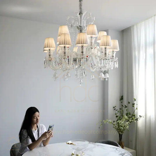 Hdc 18 Light Shade Clear Glass Italian Chandelier Ceiling Lights Hanging - Warm White