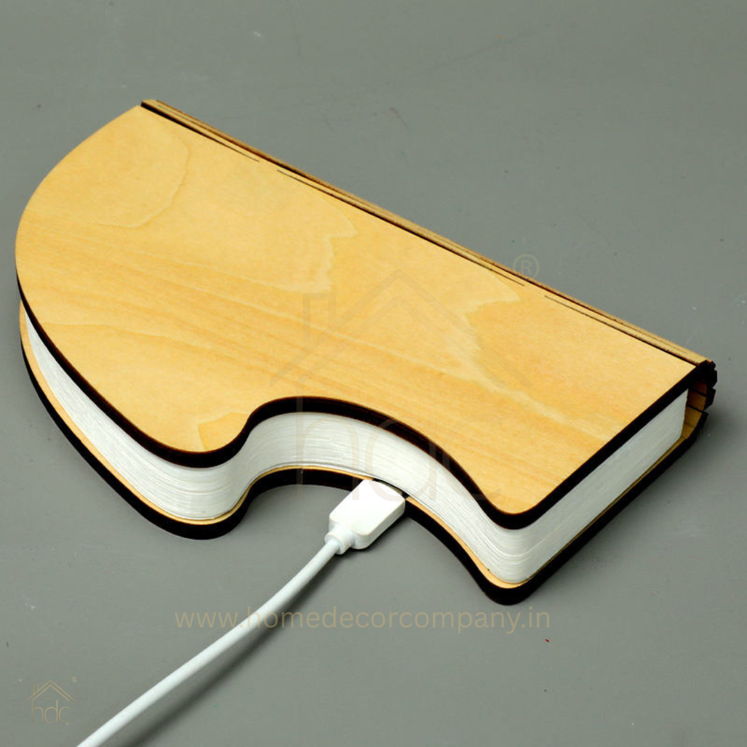 HDC Foldable Mushroom Style Paper Table Lamp 360° Warm Ambient Decorative Light for Bedroom, Bedside & Living Room