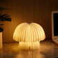 HDC Foldable Mushroom Style Paper Table Lamp 360° Warm Ambient Decorative Light for Bedroom, Bedside & Living Room