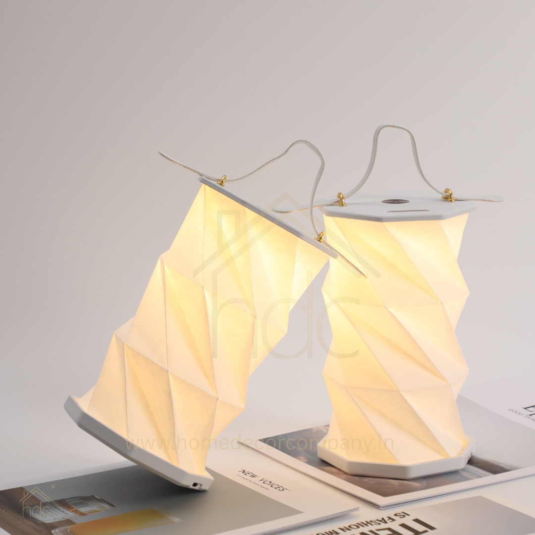 HDC New Trending Creative Folding Paper Table Lamp Novelty Lantern LED Night Light Home Decor Craft