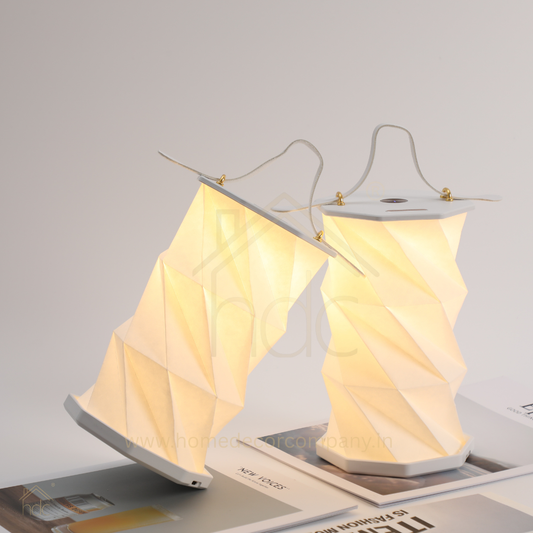 HDC New Trending Creative Folding Paper Table Lamp Novelty Lantern LED Night Light Home Decor Craft
