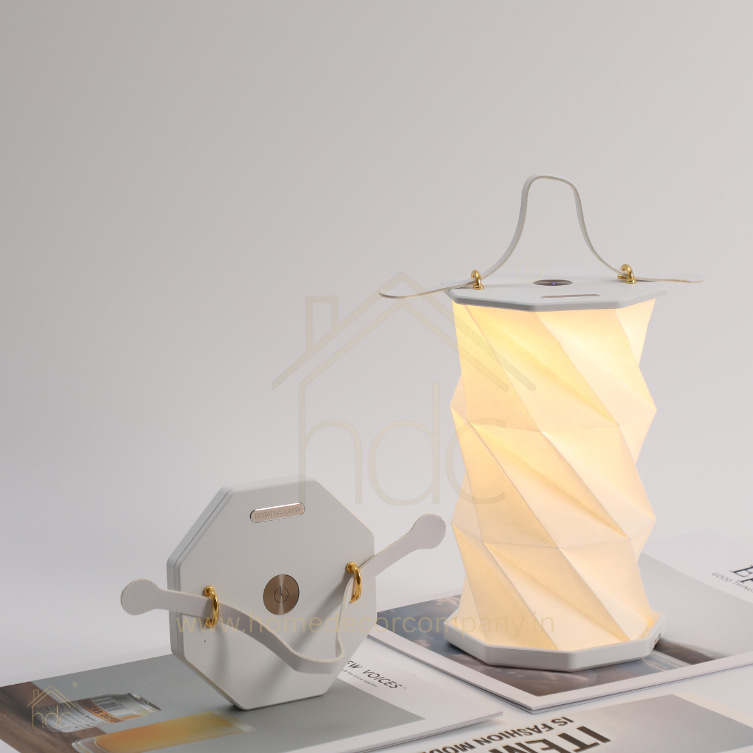 HDC New Trending Creative Folding Paper Table Lamp Novelty Lantern LED Night Light Home Decor Craft