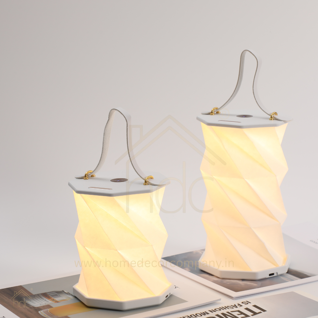 HDC New Trending Creative Folding Paper Table Lamp Novelty Lantern LED Night Light Home Decor Craft