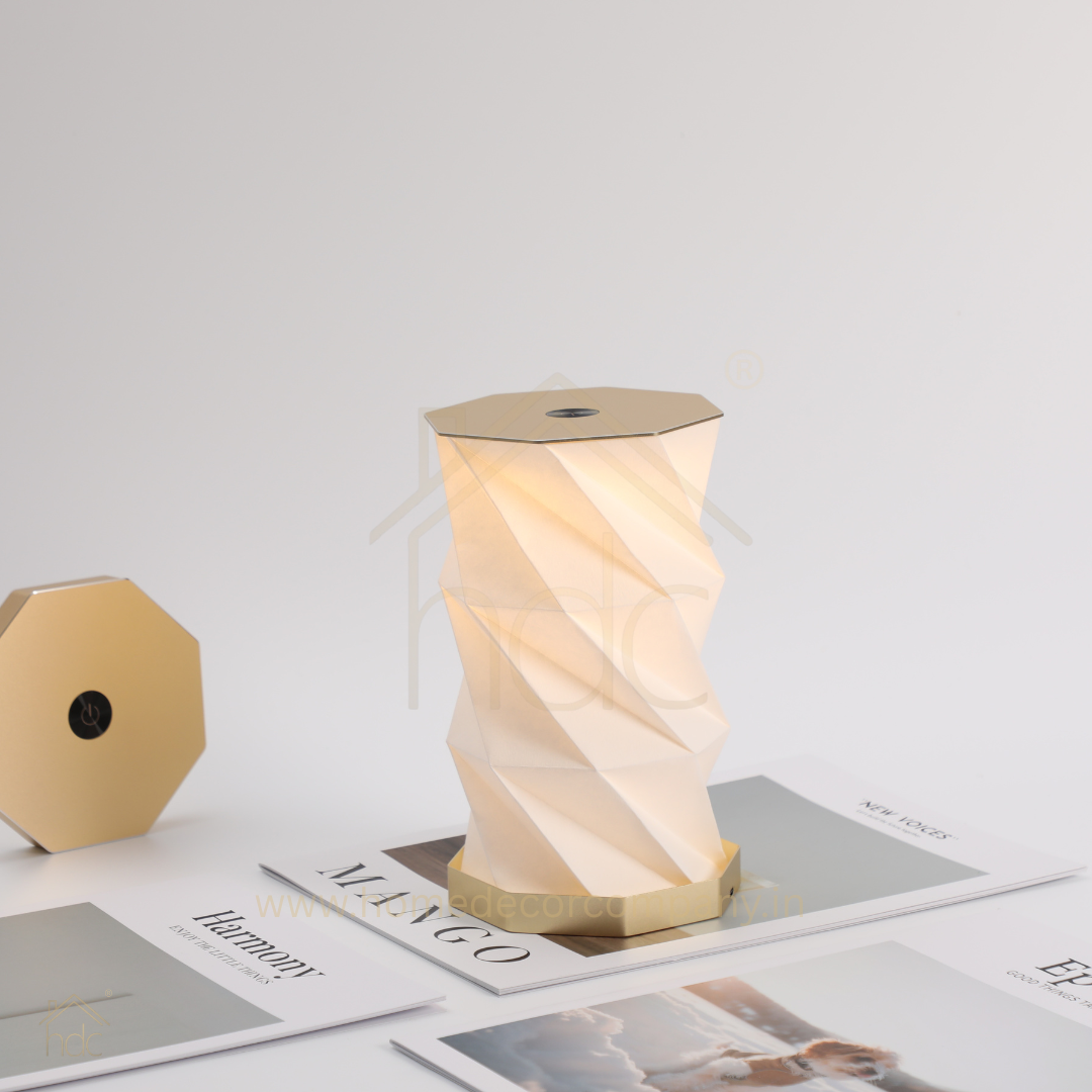 HDC High Quality Creative Folding Paper Lamp Metal Ambient Light Type-C Rechargeable for Office, Cafe