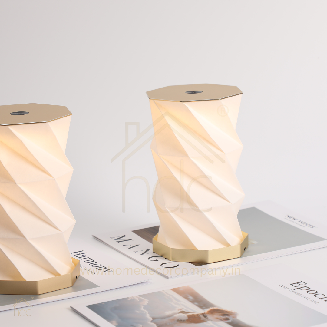 HDC High Quality Creative Folding Paper Lamp Metal Ambient Light Type-C Rechargeable for Office, Cafe