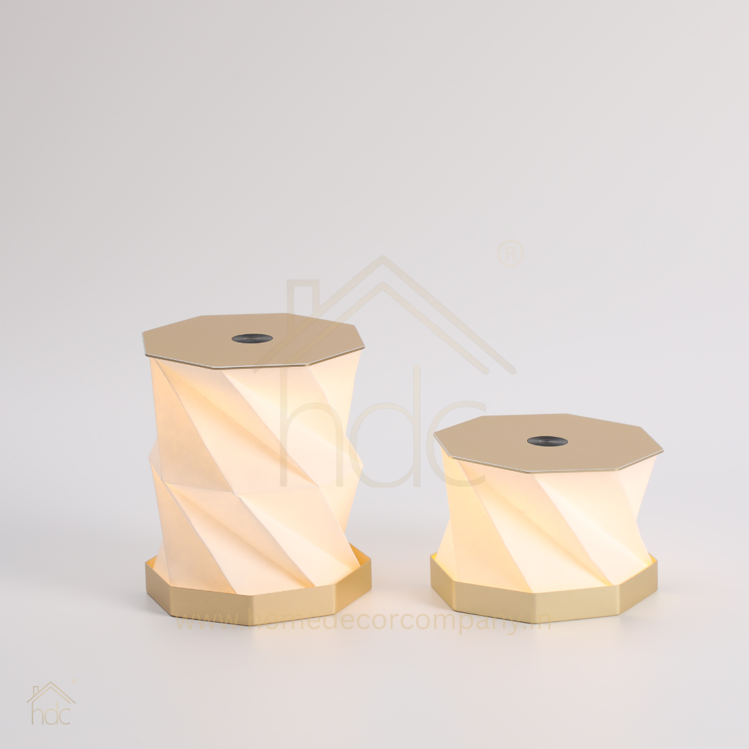 HDC High Quality Creative Folding Paper Lamp Metal Ambient Light Type-C Rechargeable for Office, Cafe