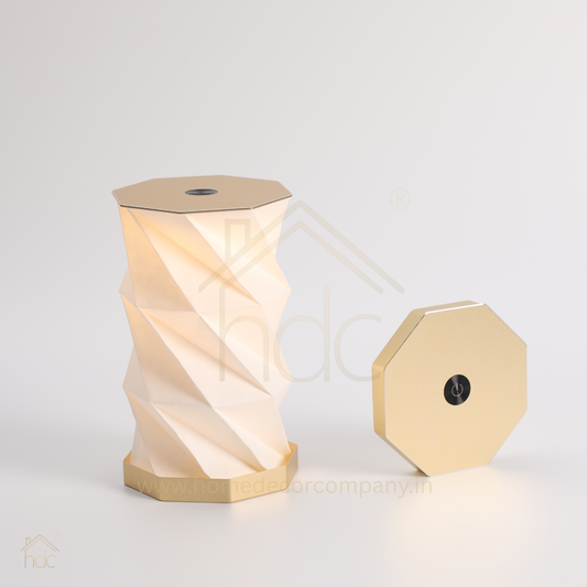 HDC High Quality Creative Folding Paper Lamp Metal Ambient Light Type-C Rechargeable for Office, Cafe