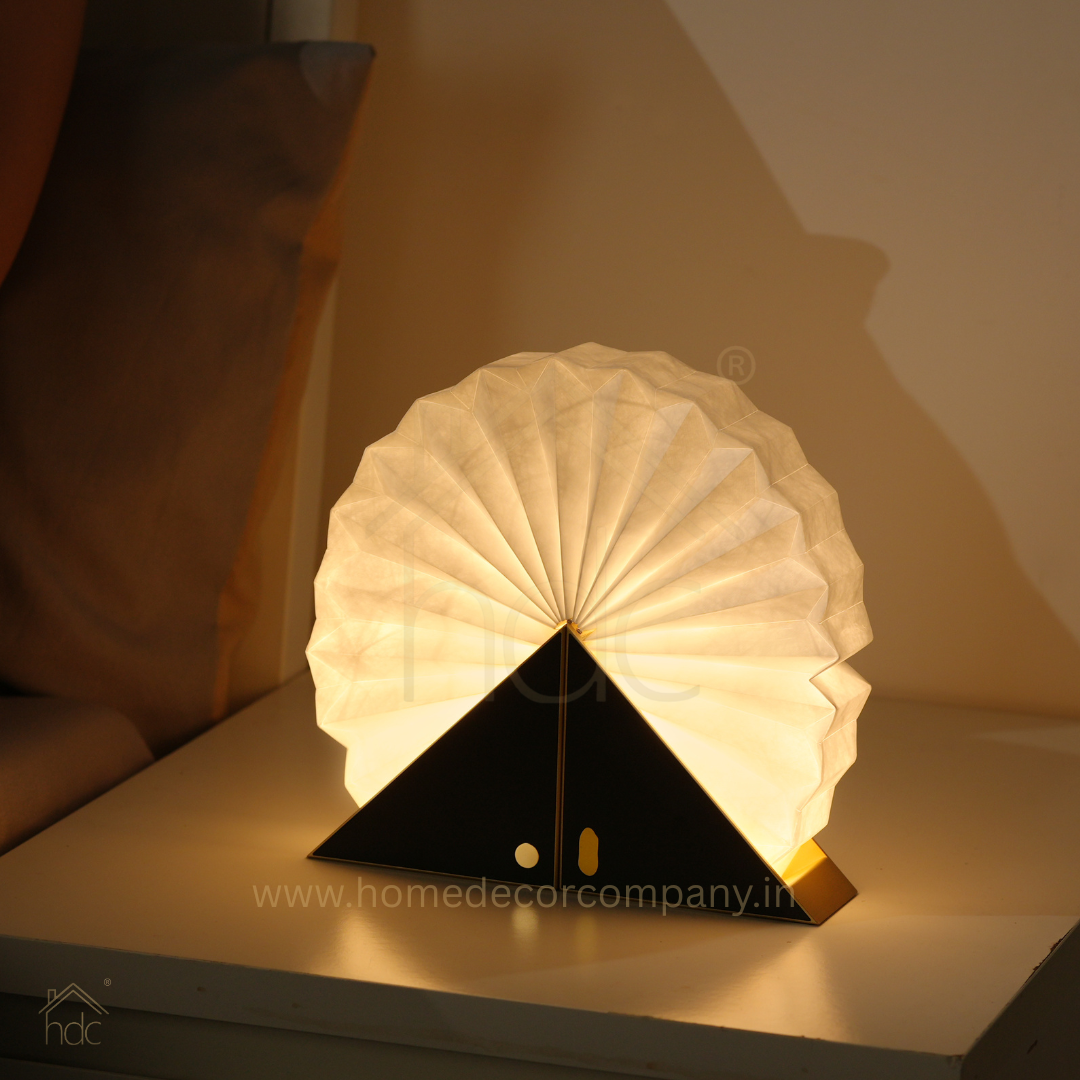 HDC Rotating Folding Paper Lamp Folding Night Light Foldable Mood Lamp Home & Office Decor