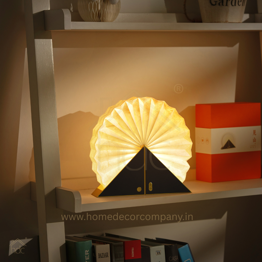 HDC Rotating Folding Paper Lamp Folding Night Light Foldable Mood Lamp Home & Office Decor