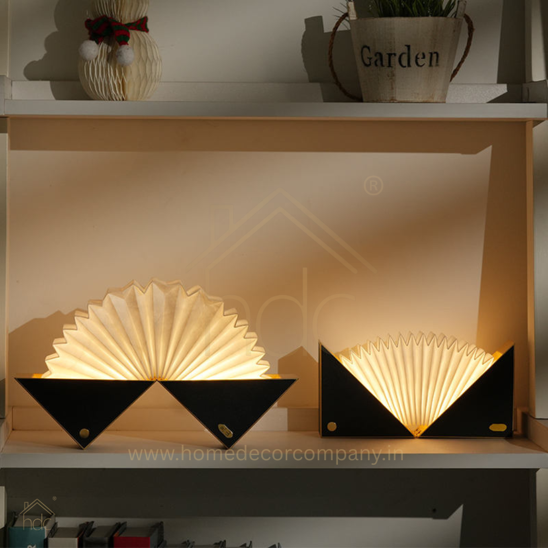 HDC Rotating Folding Paper Lamp Folding Night Light Foldable Mood Lamp Home & Office Decor