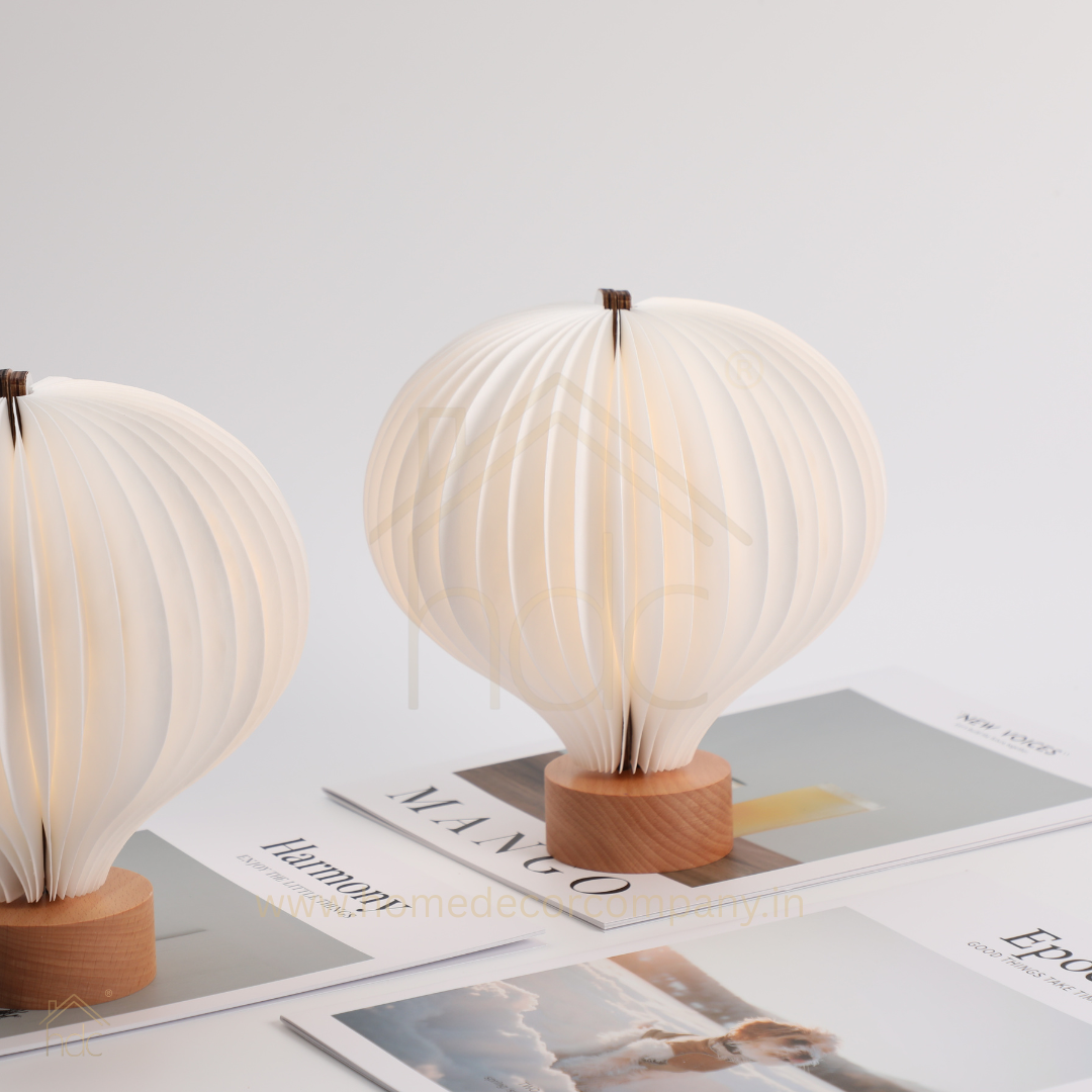 HDC Hot Air Balloon Folding Paper Modern RGB LED Desk Night Light Eco-Friendly Rechargeable Cordless Portable Table Lamps