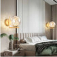 Hdc Modern Copper Fairy Glass Ball LED Wall Light For Living Room Bedroom