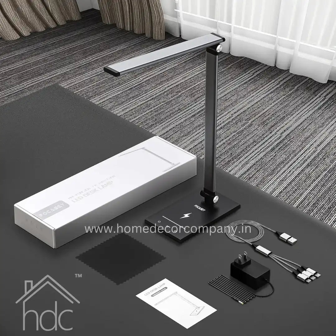 Hdc LED Desk Lamp with Wireless Charger,USB Charging Port,Eye-Caring D