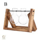 HDC Indoor Propagation Station Wooden Stand With 2 Bulb-Shaped Glass Vases Test Tube (Style 2)
