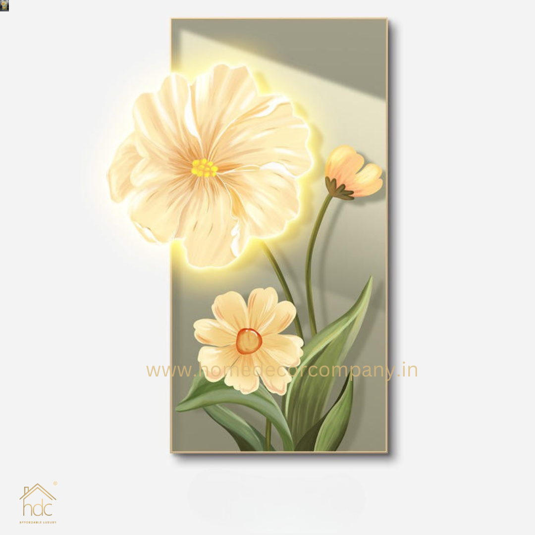 Hdc Modern Art Wall Painting Of Sunflower Diamond Crystal Porcelain Painting Wall Art Modern Simple Living Room Sofa Background Mural Painting Home Decor(24*48 IN)