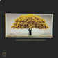 Hdc Modern Beautyful Painting Of La Grande Arbre in yellow  Living Room Three-Dimensional Flower Hallway Background LED Light Wall Art (24*48 IN)