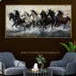 Hdc Modern Beautyful Painting Of Seven Horse Running Near Sea Shore Living Room Three-Dimensional Flower Hallway Background LED Light Wall Art (24*48 IN)