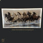 Hdc Modern Beautyful Painting Of Seven Horse Running Near Sea Shore Living Room Three-Dimensional Flower Hallway Background LED Light Wall Art (24*48 IN)