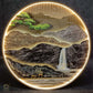 Hdc Modern Beautyful Round Nature Scenery LED Crystal Painting for Home Decor Of Living Room Three-Dimensional LED Light Wall Art (Dia-32 IN)