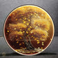 Hdc Modern Beautyful Round Golden Tree  LED Crystal Painting for Home Decor Of Living Room Three-Dimensional LED Light Wall Art (Dia-32 IN)