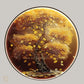 Hdc Modern Beautyful Round Golden Tree  LED Crystal Painting for Home Decor Of Living Room Three-Dimensional LED Light Wall Art (Dia-32 IN)