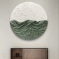 HDC Exclusive Hand Crafted Painting Image Shows a Round  textured mixed media artwork mounted on a circular canvas , Possibly a Painting or Sculpture, Featuring a Textured Design