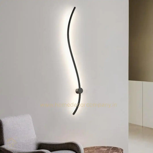 Hdc Led Curvy Black Long Strip Wall Light