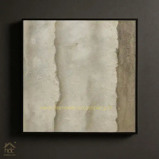 HDC Exclusive Hand Crafted Texture Handmade Stunning Wall Painting that Beautifully Blends White and Brown Hues 80*80 CM - HDC Lights