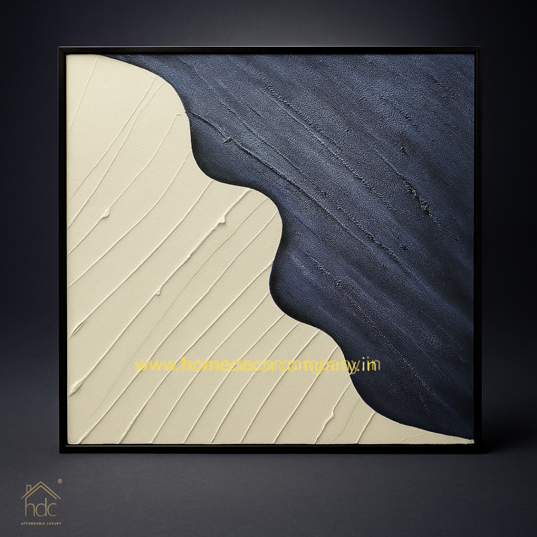 HDC Exclusive Hand Crafted Painting of Stone Blue and White Stroke Art Handmade Painting 60*60 cm - HDC Lights