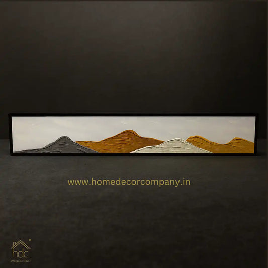 HDC Handcrafted Beautiful Design Painting Of Minimalist Mountain Range Textured Wall Art Multicolor Abstract Landscape Painting Design-1